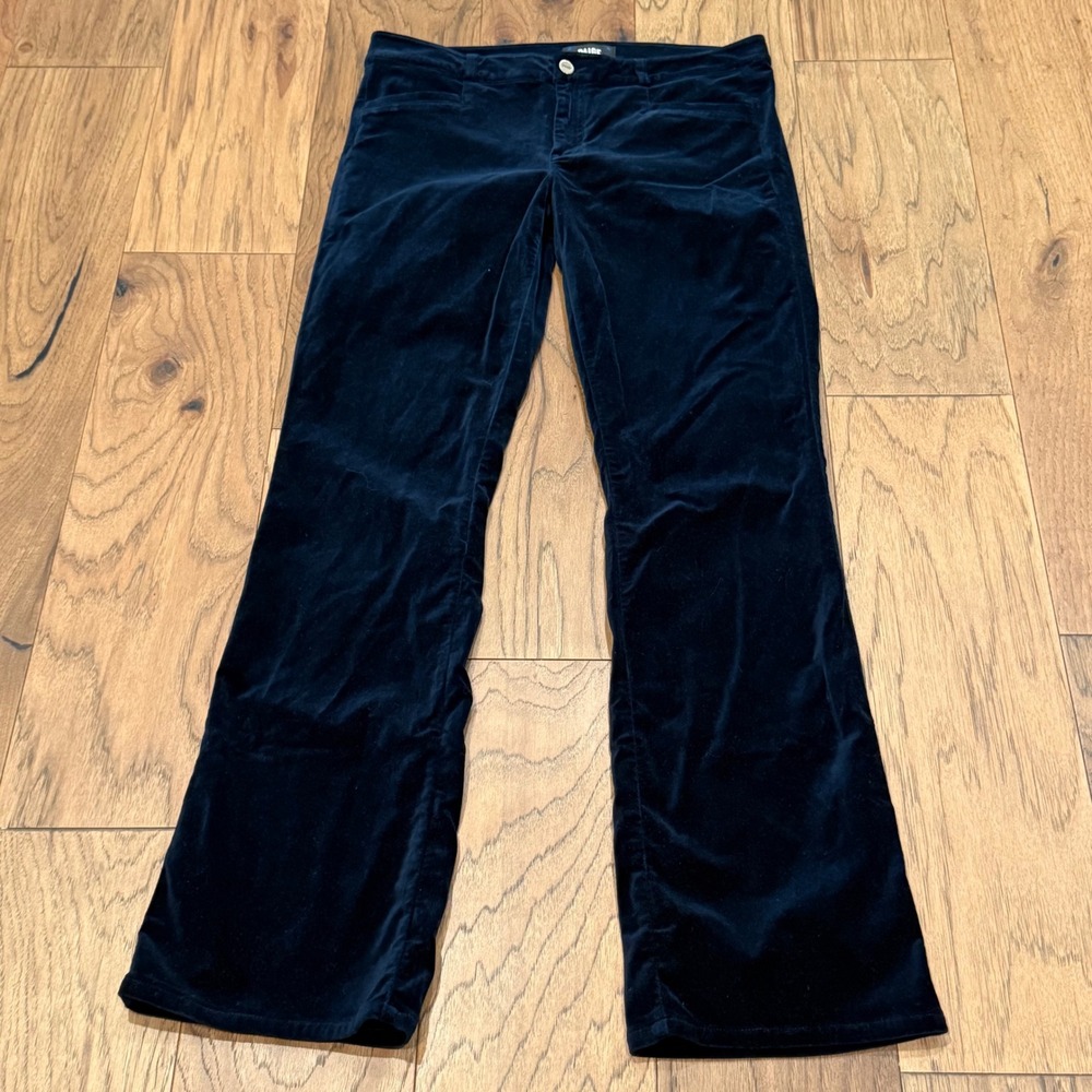 Paige Women Deep Navy Velvet Bootcut‎ Pants 7096J27-5060 Size 30
